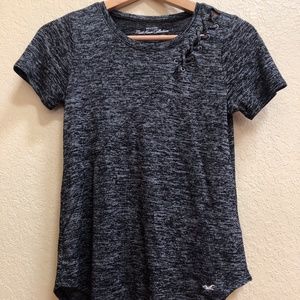Hollister Dark Gray Detailed T-Shirt